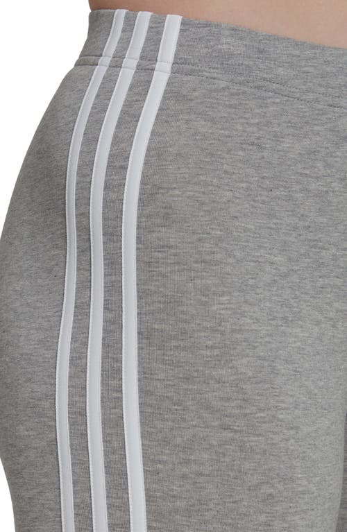Shop Adidas Originals Adidas Essential 3-stripes Bike Shorts In Medium Grey Heather/white