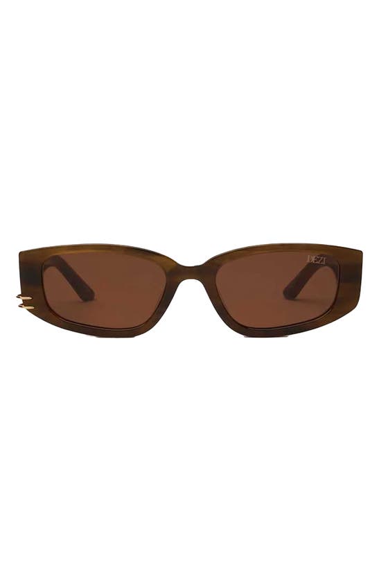 Dezi Cuffed 53mm Square Sunglasses In Half Tortoise / Cognac
