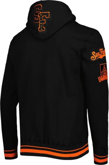 Youth Black San Francisco Giants Logo Streak Fleece Pullover Hoodie