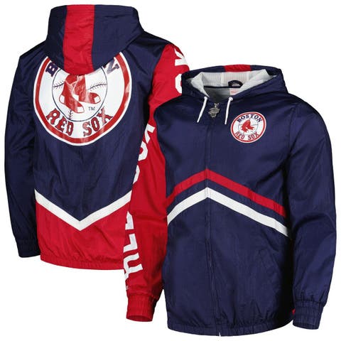Mitchell & Ness Women's Mitchell & Ness Red/Navy Boston Red Sox Half-Zip  Windbreaker Jacket