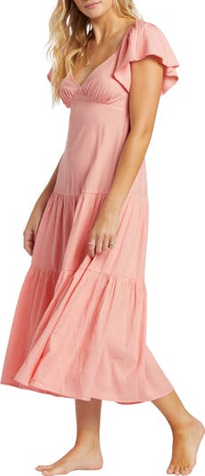Billabong Last Light Flutter Sleeve Midi Dress Nordstrom