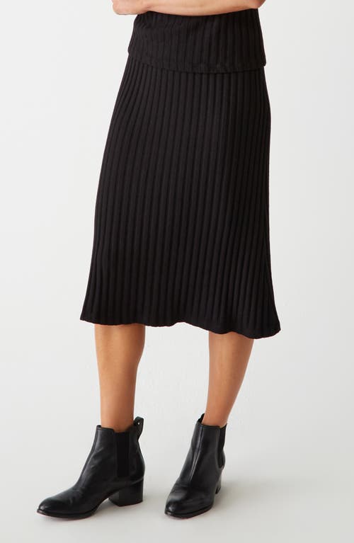 Shop Michael Stars Shania Rib Midi Skirt In Black