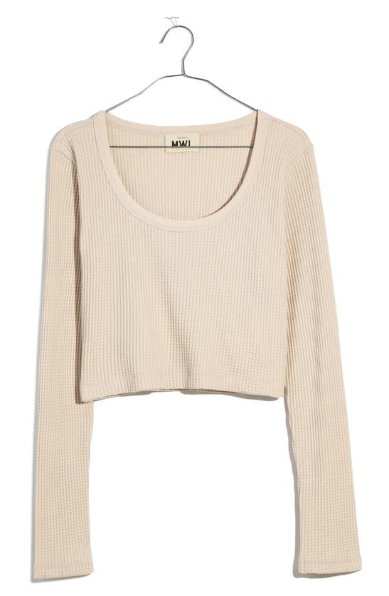 Mwl Waffle Long Sleeve Crop Top In Harvest Moon