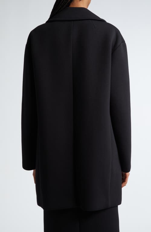 Shop Max Mara Gradi Double Breasted Jersey Coat In Black