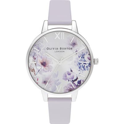 Olivia Burton Sunlight Florals Leather Strap Watch,