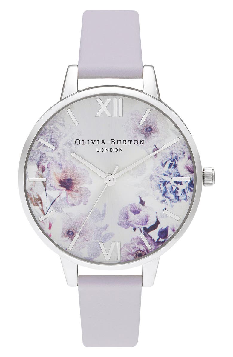 Olivia Burton Sunlight Florals Leather Strap Watch 34mm Nordstrom
