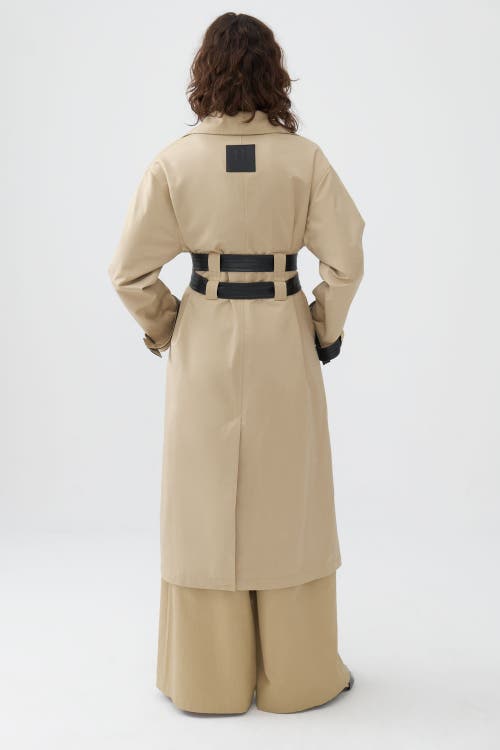 Shop Nocturne Double Sided Belted Trench Coat In Olive Green