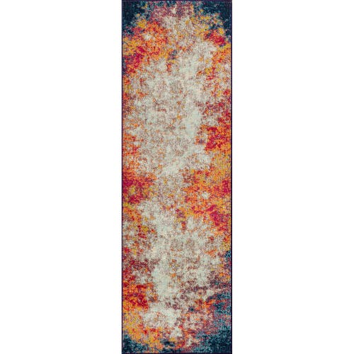 Jonathan Y Contemporary Pop Modern Abstract Area Rug In Cream/blue