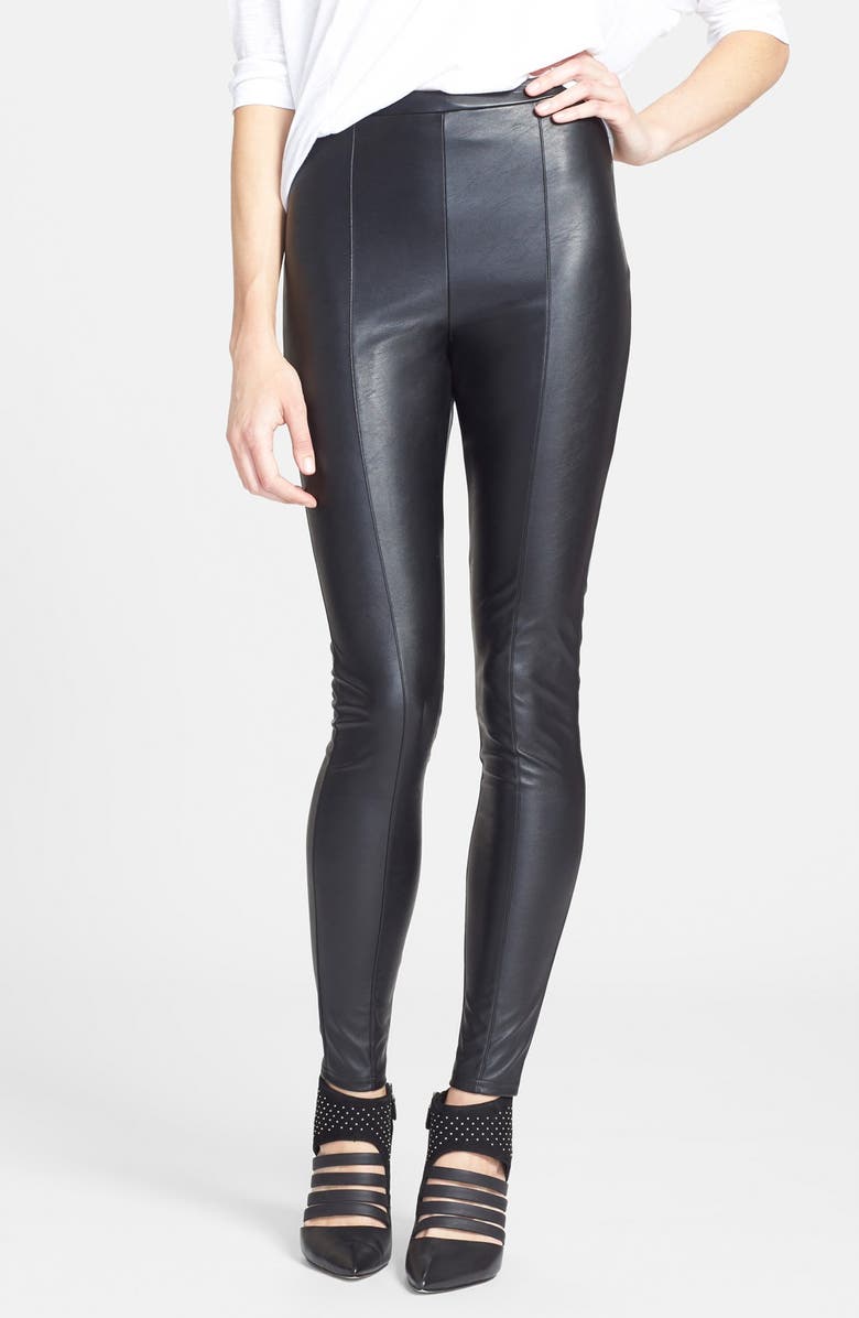 Matte High Waisted Faux Leather Leggings