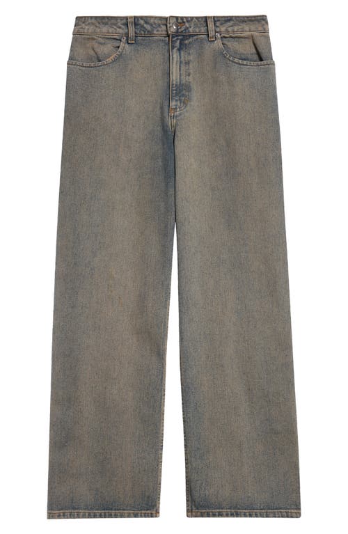 Shop Eckhaus Latta Wide Leg Jeans In Sand