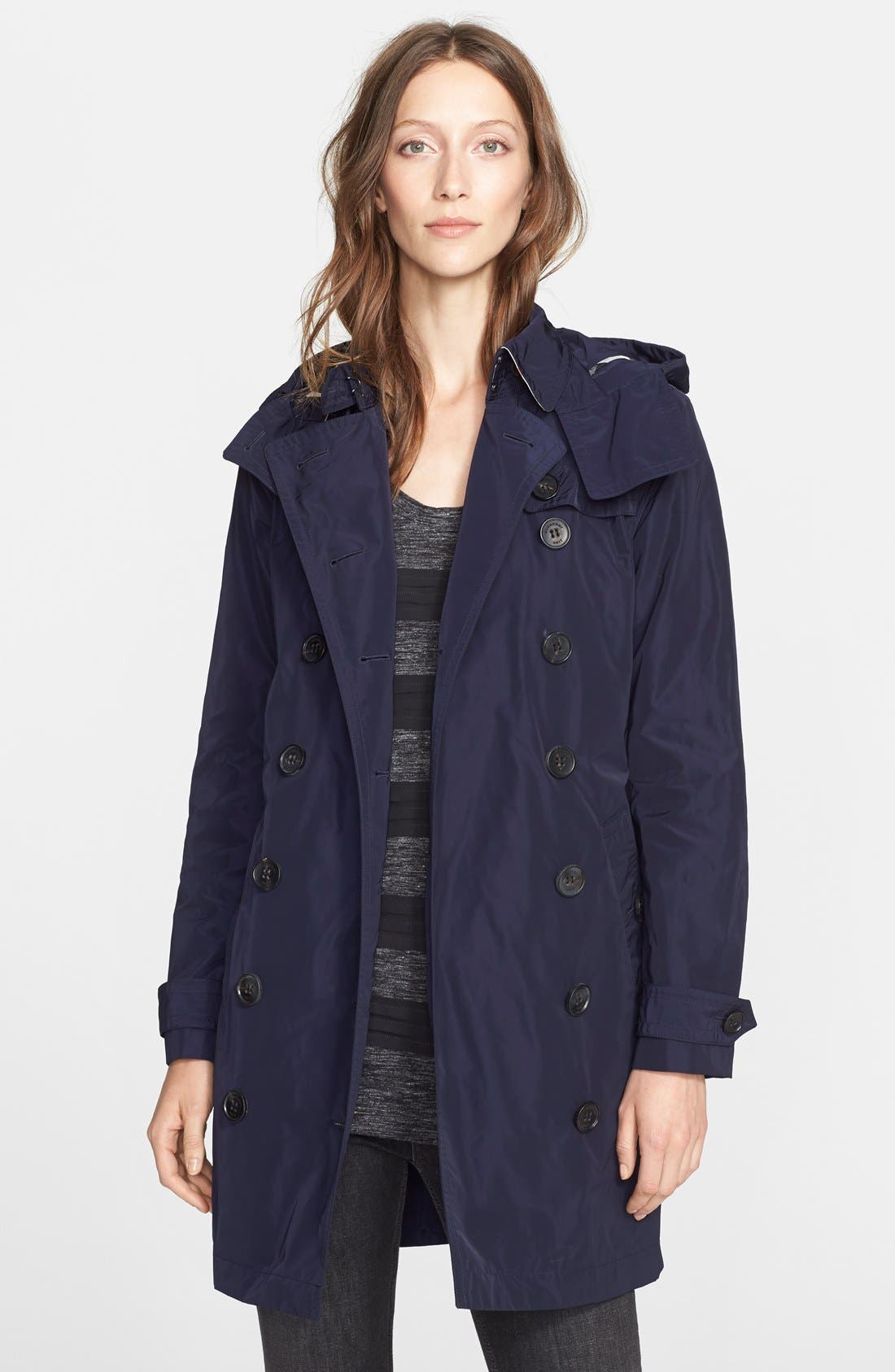 detachable hood taffeta parka