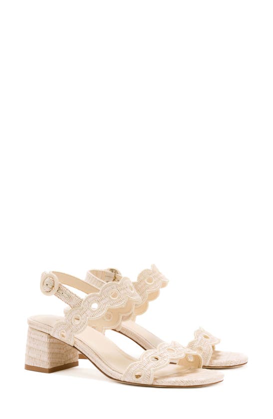 Shop Larroude Florence Broderie Ankle Strap Sandal (women) (nordstrom Exclusive) In Natural