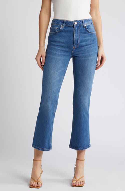 Sunset High Waist Slim Fit Crop Flare Jeans in Tidal Wave