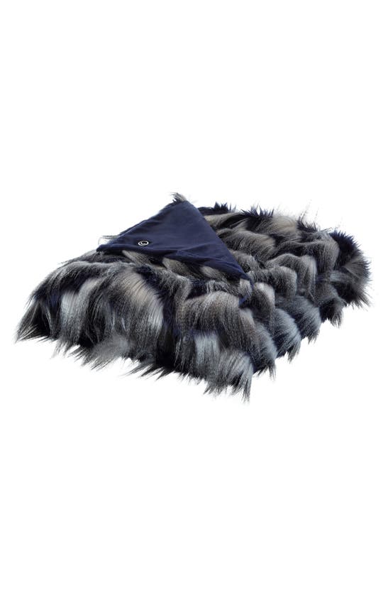 Inspired Home Faux Feather Throw Blanket In Blue