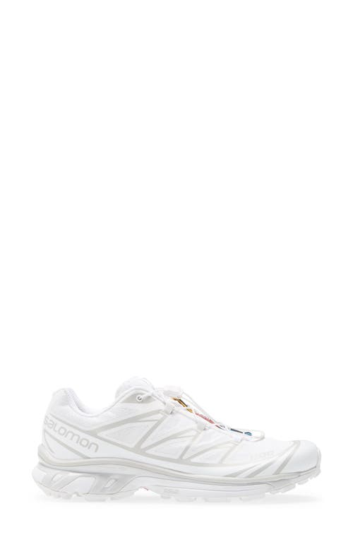 Salomon Gender Inclusive Xt-6 Sneaker In White/white/lunar Rock
