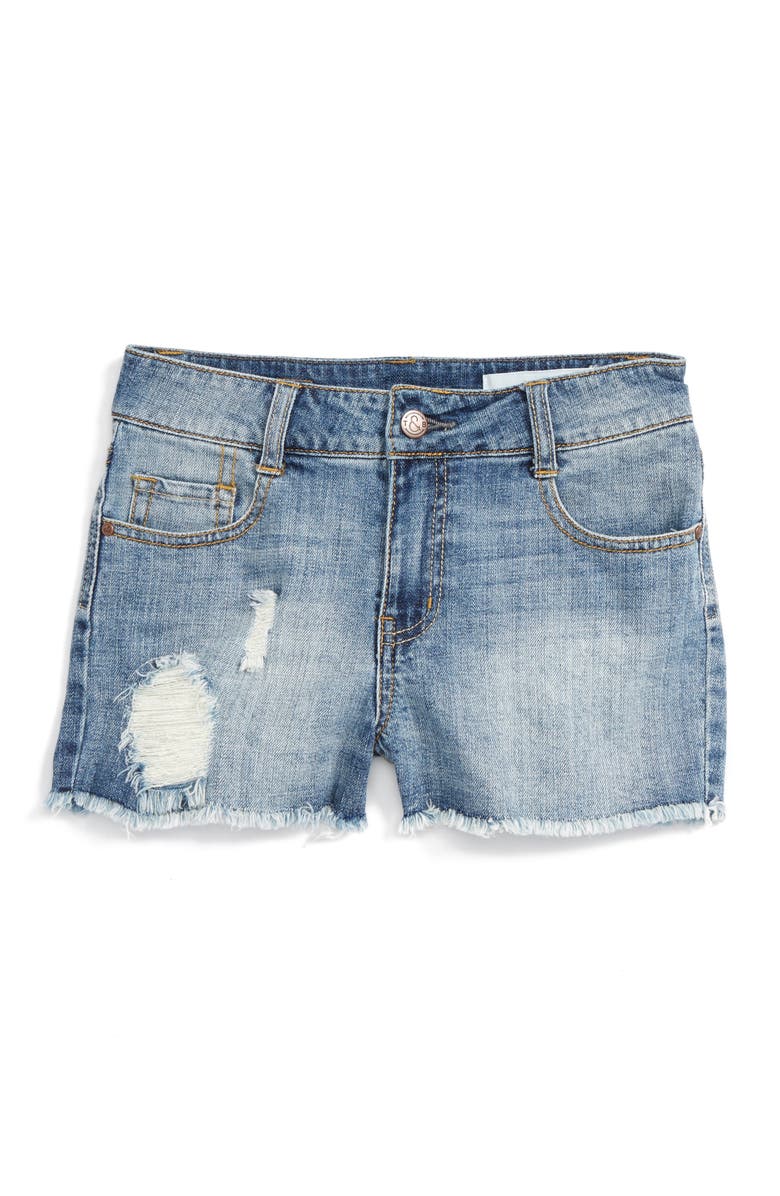 Treasure & Bond Distressed Cutoff Shorts (Big Girls) | Nordstrom