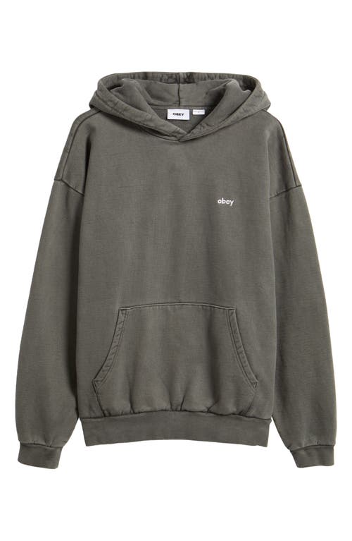 Shop Obey Lowercase Pigment Hoodie In Pigment Digital Black