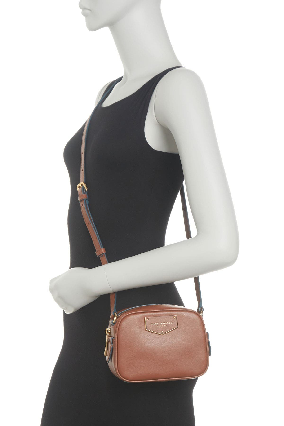 Marc Jacobs Voyager Square Crossbody Bag In Brown Overflow