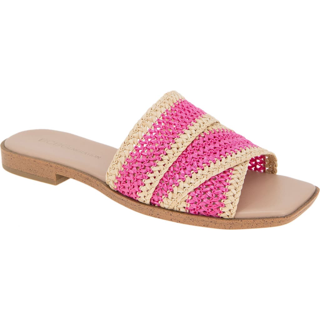 Bcbgeneration Lileen Slide Sandal In Viva Pink-light Tan