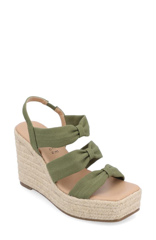 Shop Journee Collection Tru Comfort Santorynn Platform Wedge Espadrille Sandal In Olive