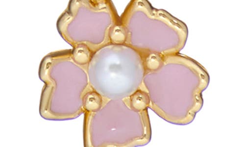 Shop Ted Baker London Petiies Flower Pendant Necklace In Gold Tone/light Pink/pearl