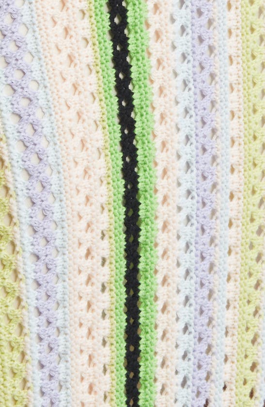 Shop Ciebon Sahara Crochet Midi Sweater Dress In Green Multi