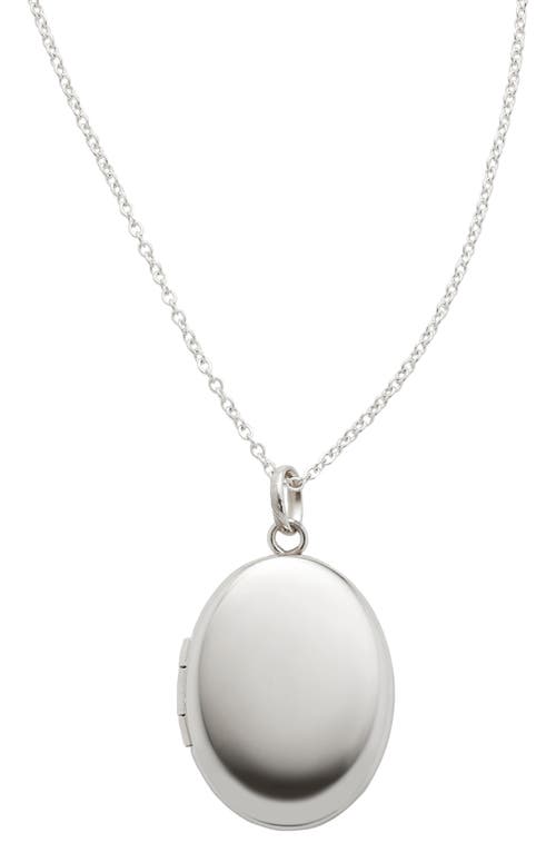 Oval Locket Pendant Necklace in Silver