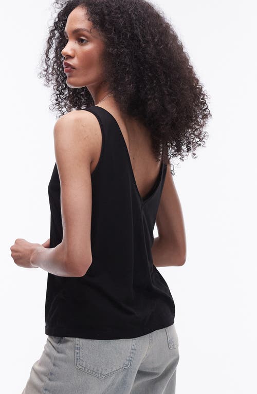 Shop Topshop Slouchy V-neck Tank In Black