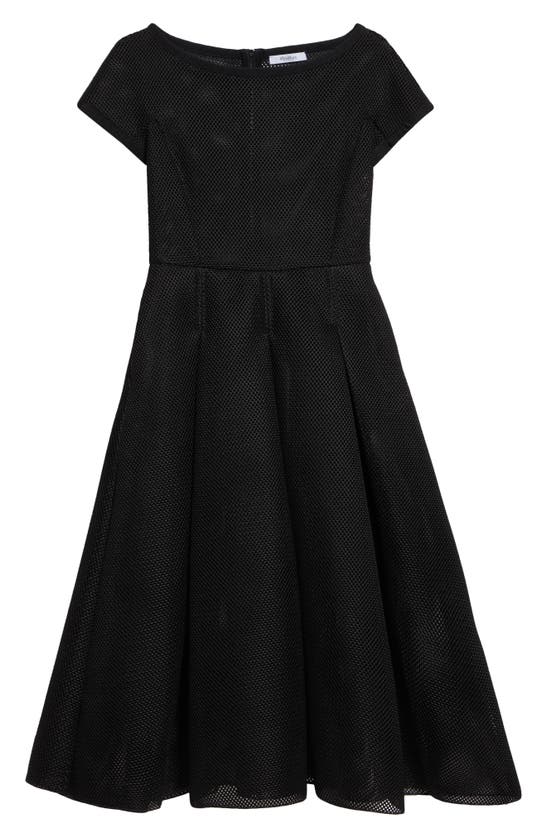 Shop Max Mara Kiens Bateau Neck Techno Mesh Midi Dress In Black