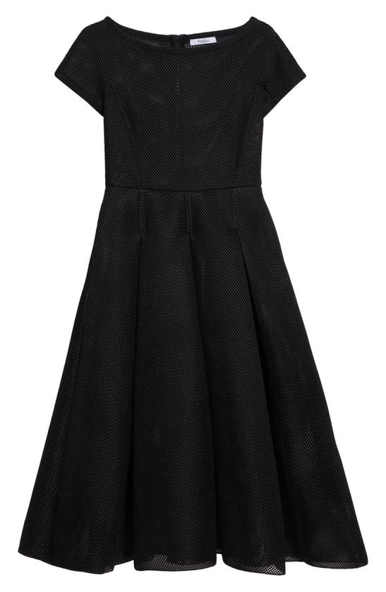 Max Mara Kiens Bateau Neck Techno Mesh Midi Dress In Black