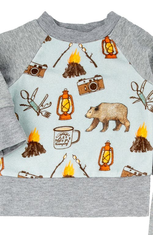 Shop Miki Miette Charlie Camp Print French Terry Sweatshirt & Joggers Set In Big Bear