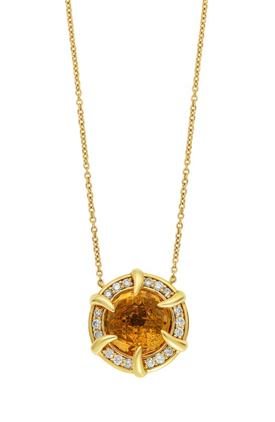 Bony Levy Iris 18k Yellow Gold Citrine & Diamond Pendant Necklace