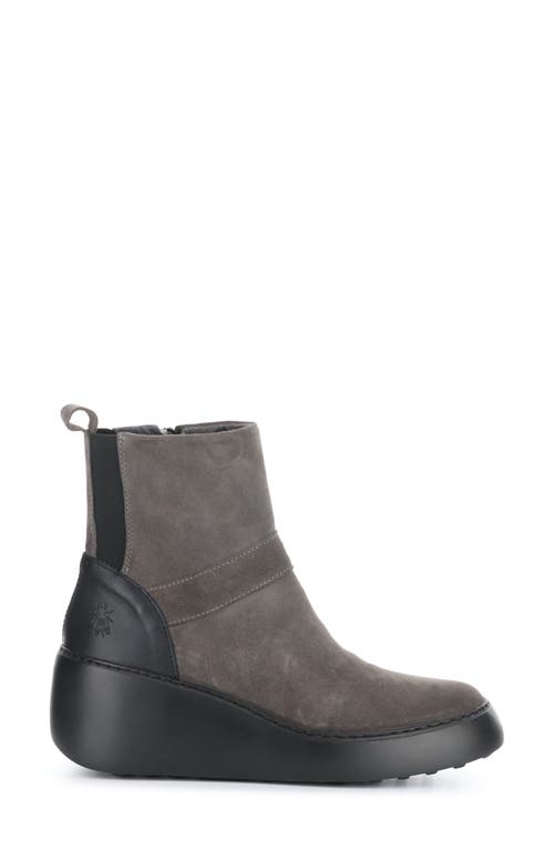 Shop Fly London Doxe Wedge Platform Boot In 001 Anthracite/black