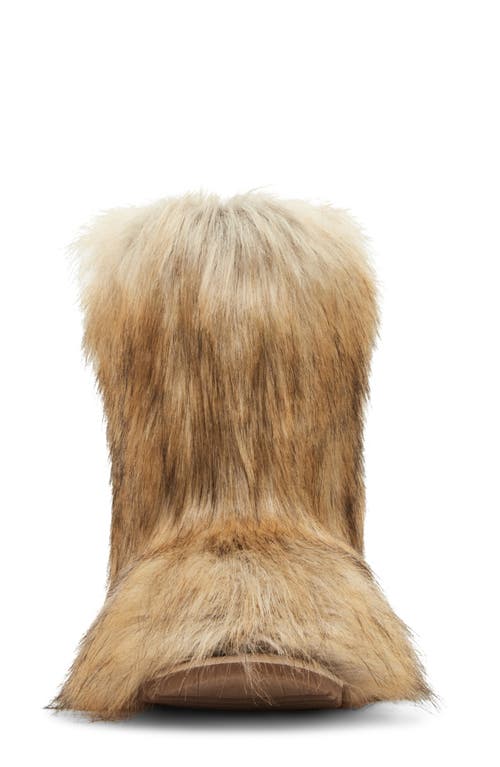 Shop Steve Madden Beastie Faux Fur Bootie In Tan/multi