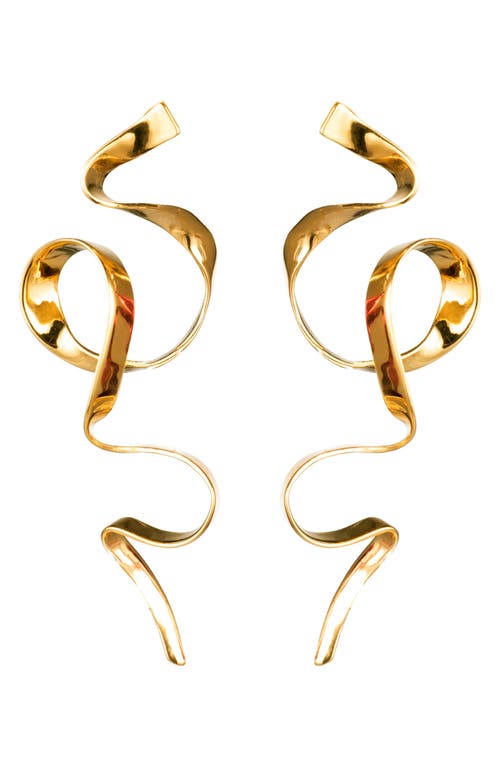 Allegro Ribbon Drop Earrings in Gold
