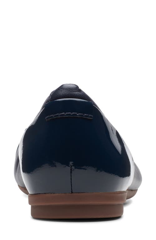 Clarks Rena Jazz Flat In Navy Leather