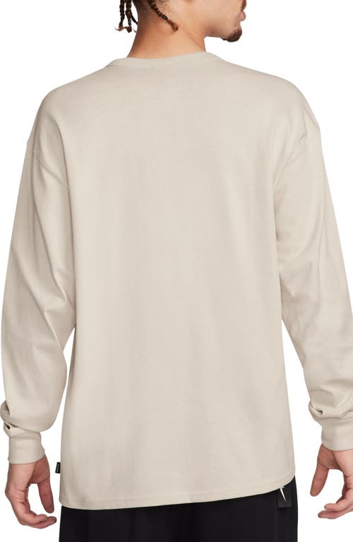 Shop Nike Sportswear Premium Essentials Long Sleeve T-shirt In Light Orewood Brown