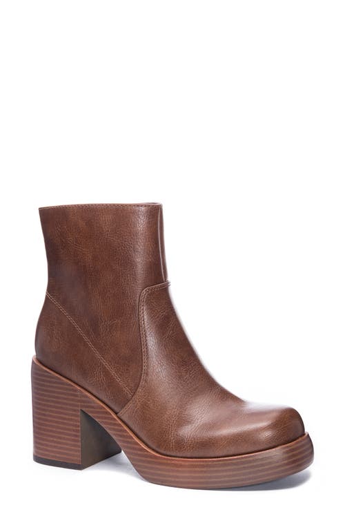 Dirty Laundry Groovy Platform Boot in Brown Faux Leather