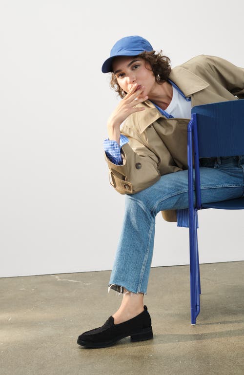 Rothys The Driver In Black/neutral In Black Bouclé