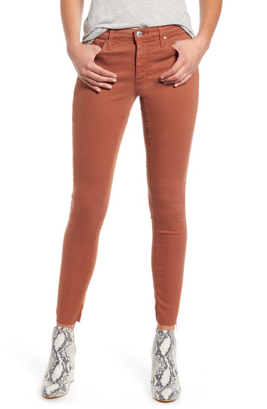 Shop Ag The Legging Ankle Super Skinny Jeans In Brickdust