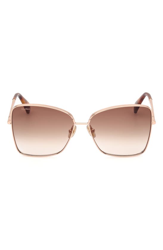 Shop Max Mara Menton1 59mm Sunglasses In Shiny Rose Gold / Brown