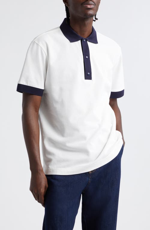 Moncler Logo Patch Cotton Piqué Polo Silk White at Nordstrom,