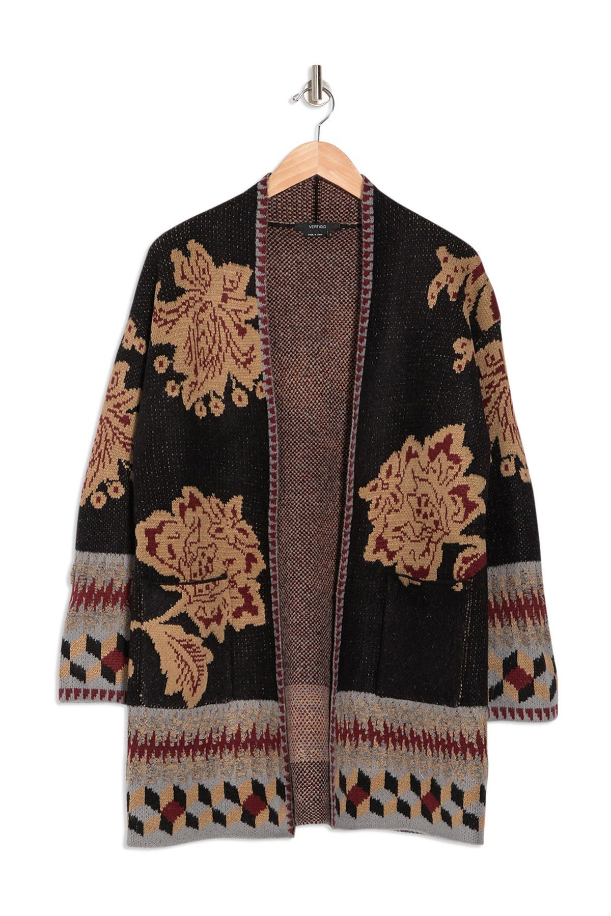 oversized patterned cardigan