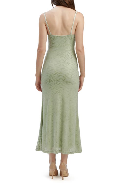 Bardot Nadira Sleeveless Burnout Fitted Midi Dress In Soft Sage