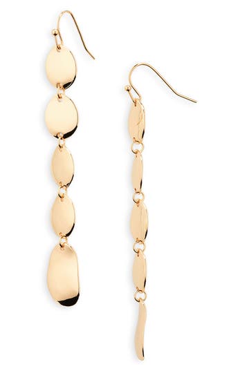 Shop Stephan & Co. Circular Drop Earrings In Gold