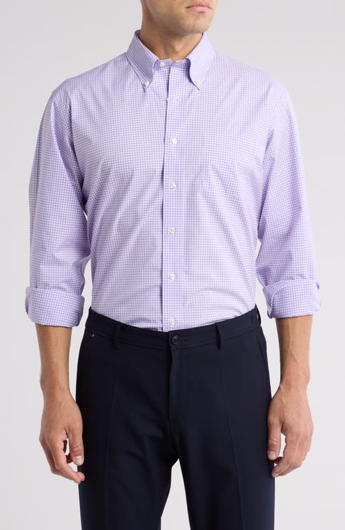 Shop Brooks Brothers Madison Fit Gingham Non-iron Stretch Dress Shirt In Light/pastel Purple