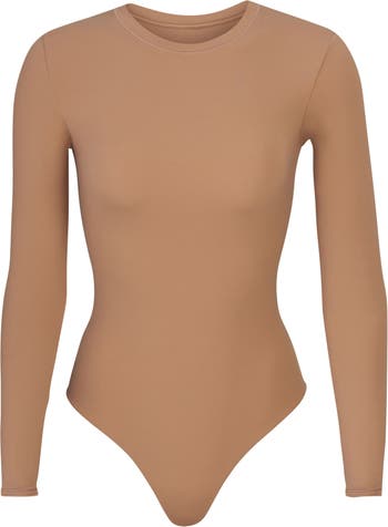 SKIMS Shimmer Long Sleeve Bodysuit - Copper