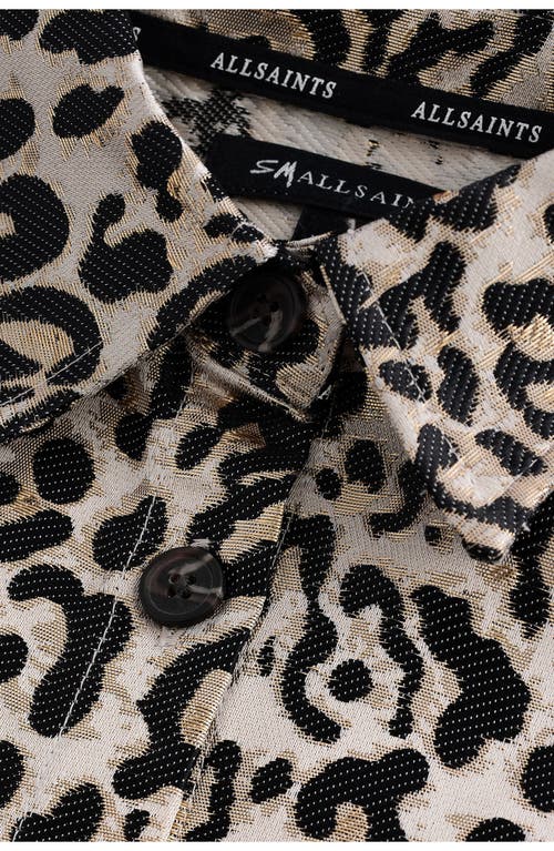 Smallsaints By Allsaints Kids' Leopard Print Button-up Shirt & Wide Leg Pants Set In Leopard