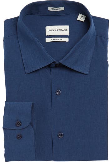 Lucky Brand Regular Fit Solid 4-Way Stretch Dress Shirt | Nordstromrack