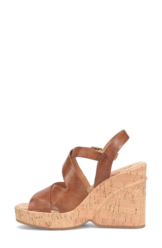 Korks Brigitte Wedge Platform In Dark Tan